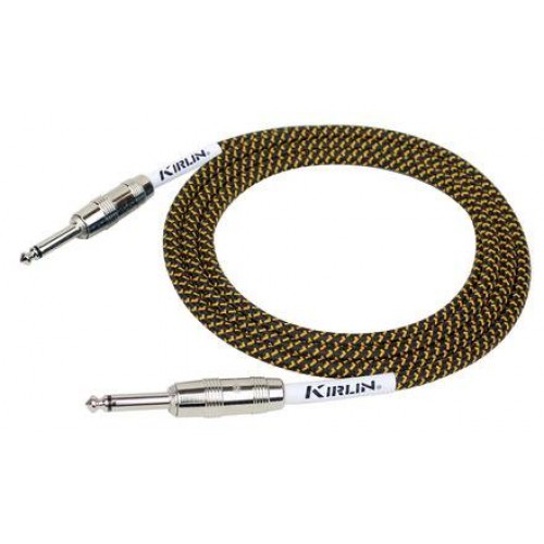 Kirlin 20ft Guitar cable Fabric Yellow/Black